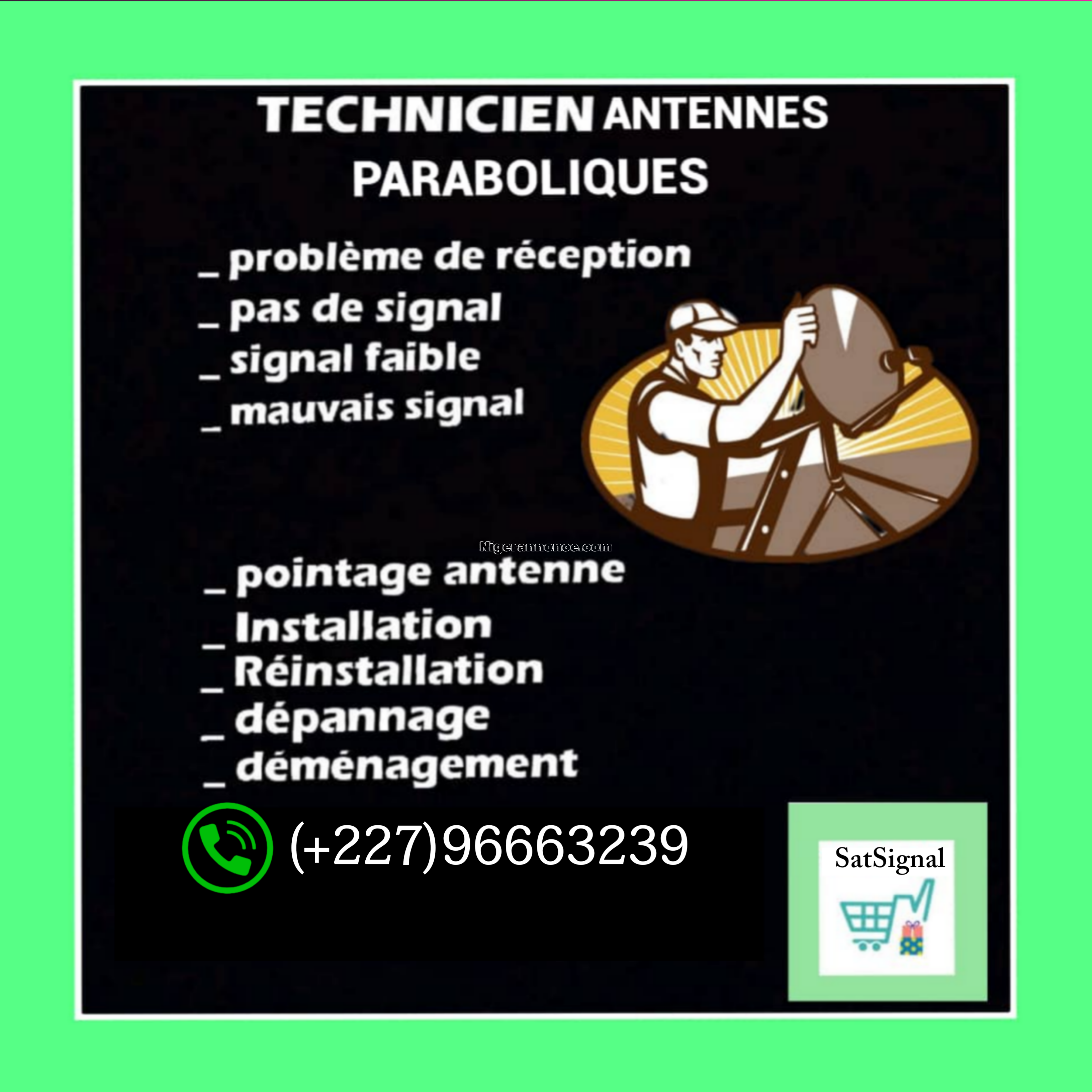 Technicien antenne parabolique | Niger annonce