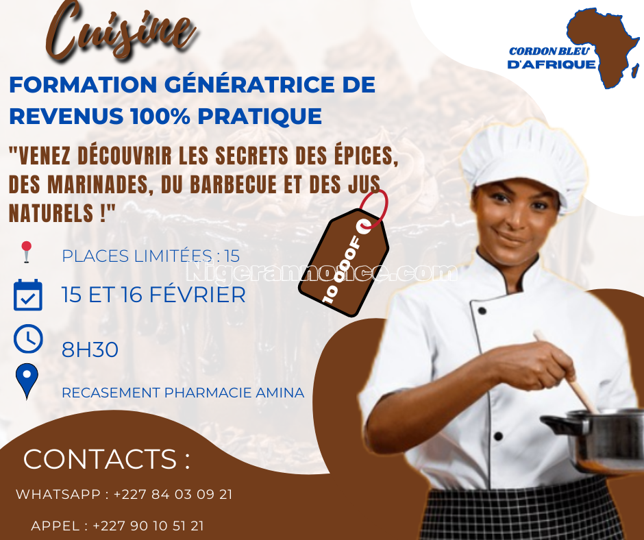 Formation en Cuisine 100% pratique | Niger annonce