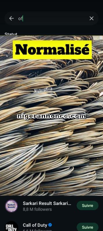 fer normalisé460.000 et eco 180.000 - Niamey